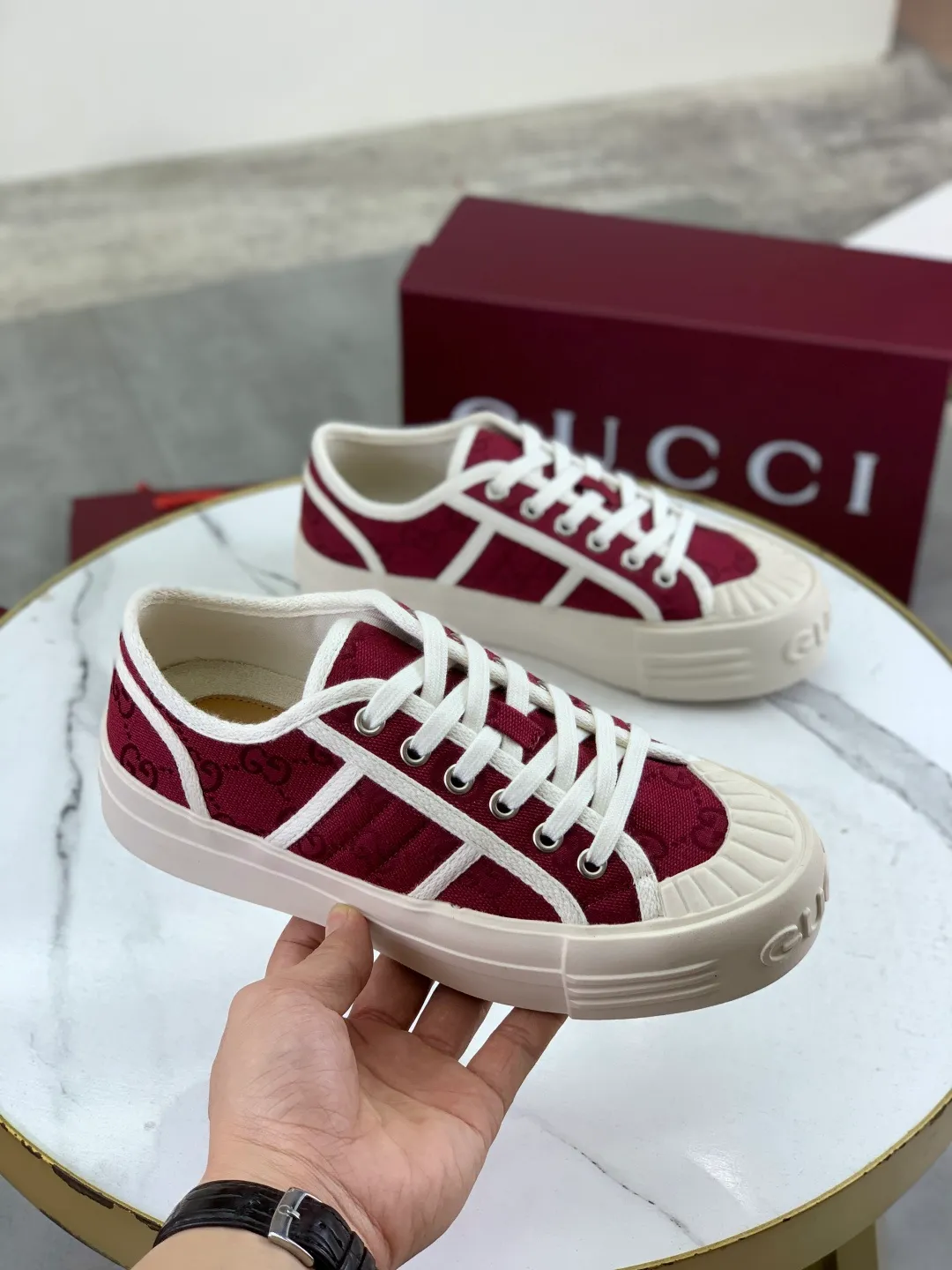 Men's shoes 💰P480 New Gucci thick-soled cloth shoes for women, high-quality version with logo patterned cloth surface, 5mm thick sole, ultra-light shoes, versatile and comfortable.  Fabric: Versatile floral fabric Lining: Versatile canvas Feet: Towel fabric Code number: 35-41 (41 customized) Packaging: Original packaging